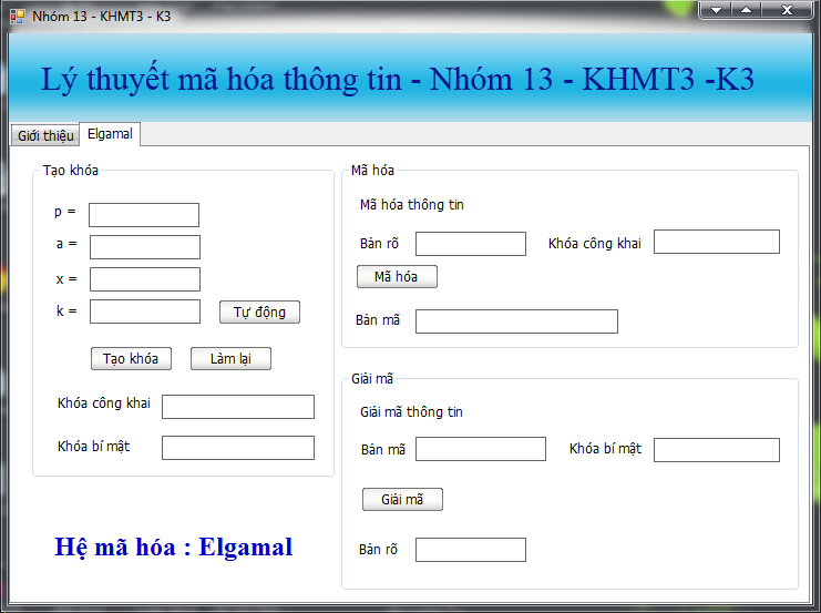 Demo + Source code C# Hệ mã hóa Elgamal